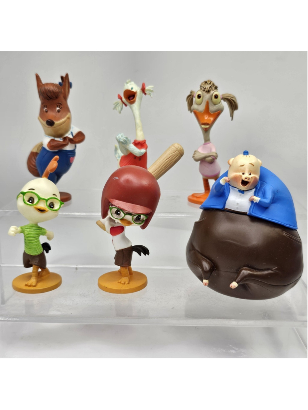 Disney Chicken Little PVC Figure Lot 6 Runt Abby Foxy Goose Pig Ace Cluck